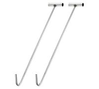 PATIKIL Manhole Hook 23.6 Inch, 2 Pcs 304 Stainless Steel T-Shaped Lid Manhole Cover Lifter with Blunt Tip for Lifting Pulling Storm Drain Cover