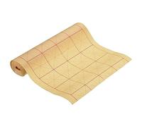PATIKIL Maobian Xuan Paper Roll, Rice Paper with 3" Grid for Calligraphy Practice, Painting, Drawing, Half Raw Ripe Xuan, 164ft x 14in, Yellow