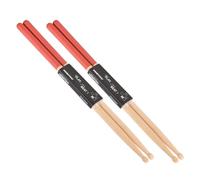 PATIKIL Maple Wood Drumstick 7A Anti Slip Handle Grips Drum Stick Red for Drumming Musical Instrument Percussion, 2 Pair