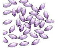 PATIKIL Marquise Gems, 40 Pcs 15x7mm Acrylic Rhinestones Flat Back Navette Horse Eye Crystal Gems for Jewelry Making DIY Craft, Purple