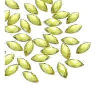PATIKIL Marquise Gems, 40 Pcs 15x7mm Acrylic Rhinestones Flat Back Navette Horse Eye Crystal Gems for Jewelry Making DIY Craft, Lemon Yellow