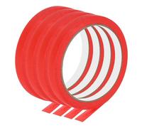 PATIKIL Masking Tape 0.4 Inch Wide, 4 Roll 22 Yard Painters Tape Bulk No Residue Craft Tape for Wall Painting Labeling Car Painting Home DIY Flower Crafts Decoration, Red