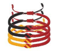 PATIKIL Matching Bracelets for Couple, 4pcs Red Black/Red Yellow Knots Braided String Bracelets Adjustable Tibetan Protection String Woven Rope Wristbands for Women, Black Red//Red Yellow