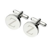 PATIKIL Men Cufflinks, Initial Cufflinks for Men Classic Alphabet Letter Z Copper Round Cuff Links 26 Letters A-Z for Father Husband Weddings Gift Business Birthday, Silver
