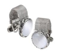 PATIKIL Mens Cufflinks with Chain, Round Crystal Stone and Shiny Silver Tone Chain Cuff Links with Box for Young Men Wedding Business Party Suit Shirt Accessories Jewelry Gifts, White