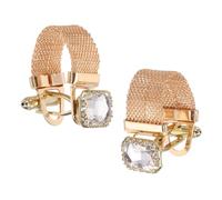PATIKIL Mens Cufflinks with Chain, Square Crystal Stone and Shiny Gold Tone Chain Cuff Links with Box for Young Men Wedding Business Party Suit Shirt Accessories Jewelry Gifts, White