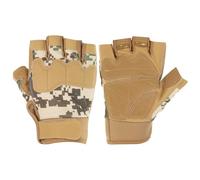 PATIKIL Men's Outdoor Fingerless Gloves, 1Pair Half Finger Gloves Breathable Workout Gloves for Climbing Cycling Hunting, Desert Camo, L