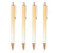 PATIKIL Metal Ballpoint Pen, 4Pcs Retractable Pens Black Ink 1.0mm Point Stylish for Women Gift Teacher Office Note Taking Journaling Style 2, Orange/White