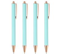 PATIKIL Metal Ballpoint Pen, 4Pcs Retractable Pens Black Ink 1.0mm Point Stylish for Women Gift Teacher Office Note Taking Journaling Style 2, Blue