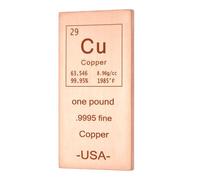 PATIKIL Metal Bar, 1 Pound Copper Bar Metal Paperweight. 999 Pure Laser Engraved Paper Weights for Office Element Collections Teacher Lab Scientific Experiment