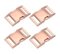 PATIKIL Metal Buckle, 4 Pack Quick Side Release Clips for Luggage Belt Strap Backpack Webbing(0.6" x 1.3", Rose Gold)