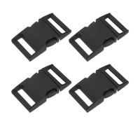 PATIKIL Metal Buckle, 4 Pack Quick Side Release Clips for Luggage Belt Strap Backpack Webbing(1" x 1.6", Black)