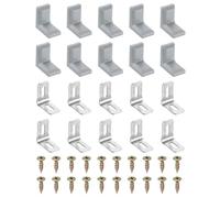 PATIKIL Metal Corner Braces, 20 Pcs L-Shape Shelf Support Corner Brace Right Angle Brackets with Cover for Drawer Shelves Cabinet Repair Fixing, Gray