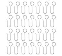 PATIKIL Metal Curtain Track Hooks, 28Pcs S-Shaped Steel Drapery Wire Hook Pins for Ceiling Wall Drape Track Shower Curtains Door Curtains, Silver