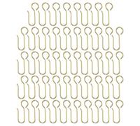 PATIKIL Metal Curtain Track Hooks, 48Pcs S-Shaped Steel Drapery Wire Hook Pins for Ceiling Wall Drape Track Shower Curtains Door Curtains, Gold