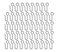 PATIKIL Metal Curtain Track Hooks, 48Pcs S-Shaped Steel Drapery Wire Hook Pins for Ceiling Wall Drape Track Shower Curtains Door Curtains, Black