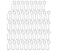 PATIKIL Metal Curtain Track Hooks, 48Pcs S-Shaped Steel Drapery Wire Hook Pins for Ceiling Wall Drape Track Shower Curtains Door Curtains, Silver