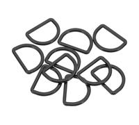 PATIKIL Metal D Ring, 10Pcs 25mm Flat Metal D Buckle Solid Dee Rings 20mm for Bags Backpack Wallets Leather Straps Webbing Pet Collars Hardware Assorted, Matte Black