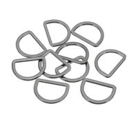 PATIKIL Metal D Ring, 10Pcs 30mm Flat Metal D Buckle Solid Dee Rings 20mm for Bags Backpack Wallets Leather Straps Webbing Pet Collars Hardware Assorted, Light Black