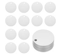 PATIKIL Metal Engraving Blank Tags, 15 Pcs 1.6" Round Aluminum Stamping Blank Tags Round Metal DIY Tag with Hole for Engraving Jewelry Bracelet Necklace Craft Making, Silver Tone