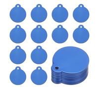 PATIKIL Metal Engraving Blank Tags, 15Pcs 1.3" Round Aluminum Stamping Blank Tags Round Metal DIY Tag with Hole for Engraving Jewelry Bracelet Necklace Craft Making, Blue