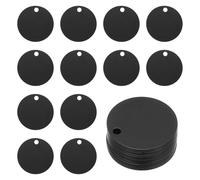 PATIKIL Metal Engraving Blank Tags, 25 Pcs 1.6" Round Aluminum Stamping Blank Tags Round Metal DIY Tag with Hole for Engraving Jewelry Bracelet Necklace Craft Making, Black