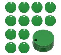 PATIKIL Metal Engraving Blank Tags, 25 Pcs 1.6" Round Aluminum Stamping Blank Tags Round Metal DIY Tag with Hole for Engraving Jewelry Bracelet Necklace Craft Making, Green