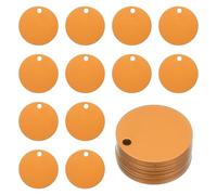 PATIKIL Metal Engraving Blank Tags, 25 Pcs 1.6" Round Aluminum Stamping Blank Tags Round Metal DIY Tag with Hole for Engraving Jewelry Bracelet Necklace Craft Making, Orange