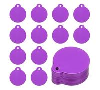 PATIKIL Metal Engraving Blank Tags, 26Pcs 1.3" Round Aluminum Stamping Blank Tags Round Metal DIY Tag with Hole for Engraving Jewelry Bracelet Necklace Craft Making, Purple