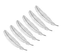 PATIKIL Metal Feather Bookmarks, 6 Pack Book Marks Page Markers Birthday Appreciation Gift for Women Teacher Reader Book Lovers, Silver