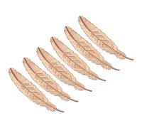 PATIKIL Metal Feather Bookmarks, 6 Pack Book Marks Page Markers Birthday Appreciation Gift for Women Teacher Reader Book Lovers, Rose Gold