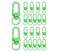PATIKIL Metal Lobster Claw Clasps, 20 Pack Swivel Lanyards Trigger Snap Hooks Keychain Clips with Key Rings for Making Bags Purses Straps DIY Crafts Necklace Findings, Green