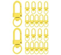 PATIKIL Metal Lobster Claw Clasps, 20 Pack Swivel Lanyards Trigger Snap Hooks Keychain Clips with Key Rings for Making Bags Purses Straps DIY Crafts Necklace Findings, Yellow