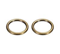 PATIKIL Metal O Ring, 2 Pcs 1.6 Inch OD 1.2 Inch ID 5mm Thick Seamless Solid Round Brass O Rings for Dog Leashes Wall Plant Hanging Basket Bags Belts DIY Craft, Dark Gold