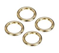 PATIKIL Metal O Ring, 4 Pcs 1.2 Inch OD 0.8 Inch ID 4.5mm Thick Seamless Solid Round Brass O Rings for Dog Leashes Wall Plant Hanging Basket Bags Belts DIY Craft, Gold