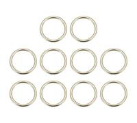 PATIKIL Metal O Rings 30mm / 1.2", 10 Pack Electroplated Zinc Alloy O Ring Buckle Seamless Welded Round Rings for Bag Purse Belts Hardware DIY Craft Dog Leashes, Gold