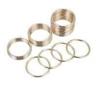 PATIKIL Metal O Rings 30mm / 1.2", 20 Pack Electroplated Zinc Alloy O Ring Buckle Seamless Welded Round Rings for Bag Purse Belts Hardware DIY Craft Dog Leashes, Gold