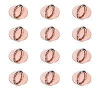PATIKIL Metal Phone Charm Hook 0.9", 12Pcs Adhesive Circle Shaped Phone Finger Grip Hook Smartphones Keychain Ring Charm Loop for DIY Tablet Case Accessories, Rose Gold