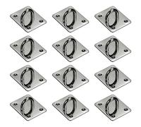 PATIKIL Metal Phone Charm Hook 1.1", 12Pcs Adhesive Square Shaped Phone Finger Grip Hook Smartphones Keychain Ring Charm Loop for DIY Tablet Case Accessories, Black