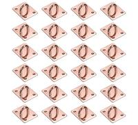 PATIKIL Metal Phone Charm Hook 1.1", 24Pcs Adhesive Square Shaped Phone Finger Grip Hook Smartphones Keychain Ring Charm Loop for DIY Tablet Case Accessories, Rose Gold
