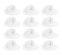 PATIKIL Metal Phone Charm Hook 1", 12Pcs Adhesive Heart Shaped Phone Finger Grip Hook Smartphones Keychain Ring Charm Loop for DIY Tablet Case Accessories, White