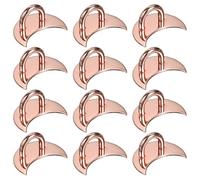 PATIKIL Metal Phone Charm Hook 1", 12Pcs Adhesive Moon Shaped Phone Finger Grip Hook Smartphones Keychain Ring Charm Loop for DIY Tablet Case Accessories, Rose Gold