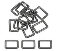 PATIKIL Metal Rectangle Rings Buckle 19mm, 10 Pcs Zinc Alloy Adjuster Sliders Webbing Strap Fasteners for Bag Belt Dog Collar Harness Backpack, Bright Black