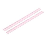 PATIKIL Metal Ruler 12 Inch/30cm, 2 Pcs Aluminum Straight Edge Ruler, Dual Scale Measuring Tool with Inch/Centimeter Scales & Hole for Math Office Drawing Engineering Home, Pink