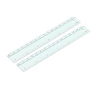 PATIKIL Metal Ruler 6 Inch/15cm, 2 Pcs Aluminum Straight Edge Ruler, Dual Scale Measuring Tool with Inch/Centimeter Scales & Hole for Math Office Drawing Engineering Home, Green