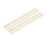 PATIKIL Metal Ruler 6 Inch/15cm, 2 Pcs Aluminum Straight Edge Ruler, Dual Scale Measuring Tool with Inch/Centimeter Scales & Hole for Math Office Drawing Engineering Home, Yellow