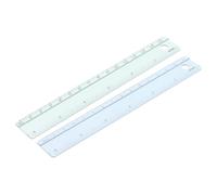 PATIKIL Metal Ruler 6 Inch/15cm, 2 Pcs Aluminum Straight Edge Ruler, Dual Scale Measuring Tool with Inch/Centimeter Scales & Hole for Math Office Drawing Engineering Home, Green/Blue