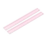 PATIKIL Metal Ruler 8 Inch/20cm, 2 Pcs Aluminum Straight Edge Ruler, Dual Scale Measuring Tool with Inch/Centimeter Scales & Hole for Math Office Drawing Engineering Home, Pink