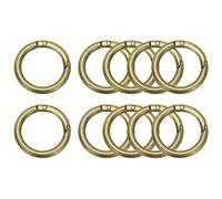PATIKIL Metal Spring O Rings 25mm, 10 Pack Zinc Alloy Round Snap Clip Paracord Keychain Lanyard Trigger Keyring Buckle for Purse Shoulder Bag Handbag DIY Crafts, Bronze