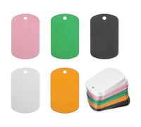 PATIKIL Metal Stamping Blanks Tags 2", 50 Pcs Anodized Aluminum Blank Dog Tags Rectangle Laser Engraving Blanks ID Name Tag with Hole, Silver/Pink/Black/Green/Gold
